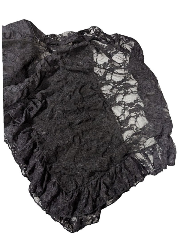 Intimately Free People Black Lace Ruffle Cardigan