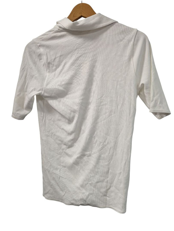 Banana Republic Ribbed Collared Knit Top – White (NWT)