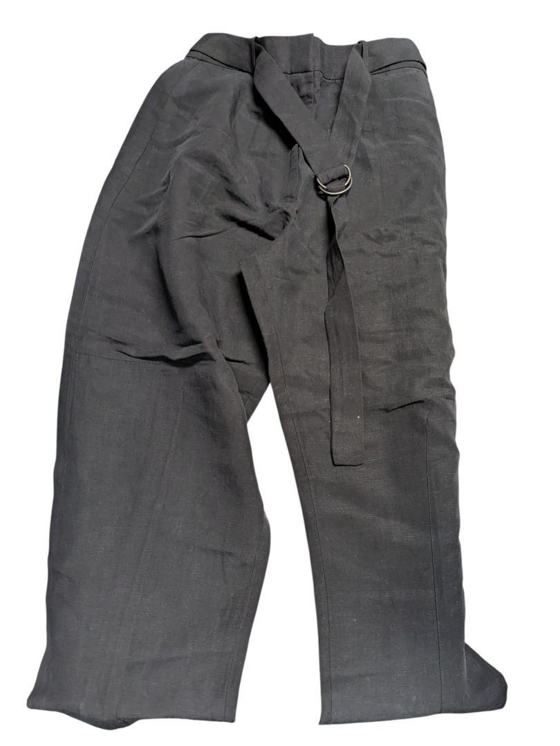 Banana Republic Linen Wide-Leg Belted Pants – Charcoal (NWT)