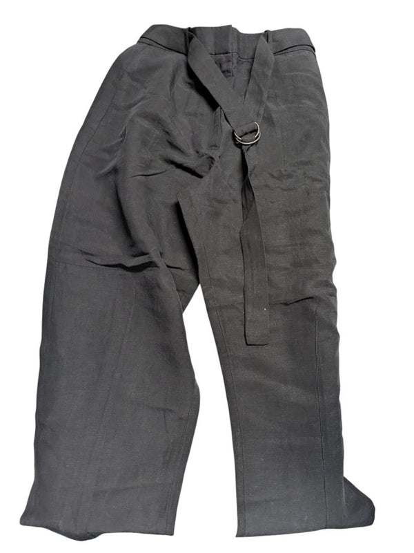 Banana Republic Linen Wide-Leg Belted Pants – Charcoal (NWT)