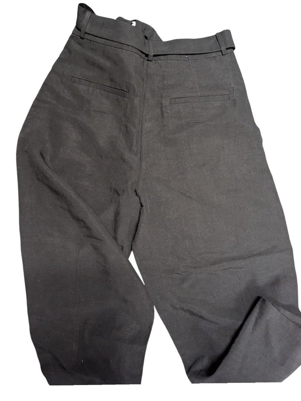Banana Republic Linen Wide-Leg Belted Pants – Charcoal (NWT)