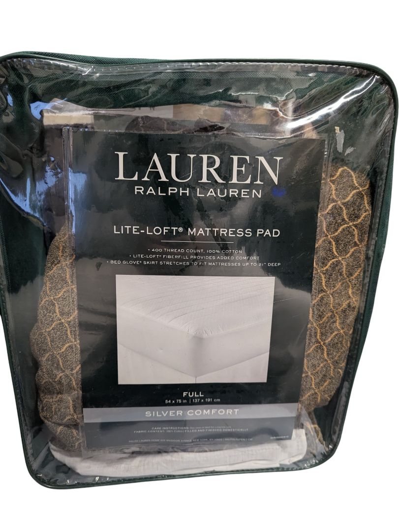 Ralph Lauren Home – Lite-Loft Silver Comfort Mattress Pad (Full Size)