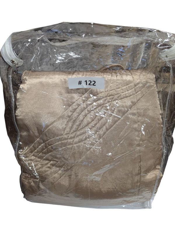 Luxury Quilted Bedding Set – Champagne & Silver Satin Ensemble