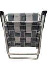 Vintage Woven Aluminum Folding Lawn Chair – Green & White Webbing