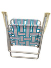 Vintage Woven Aluminum Folding Lawn Chair – Blue & White Webbing