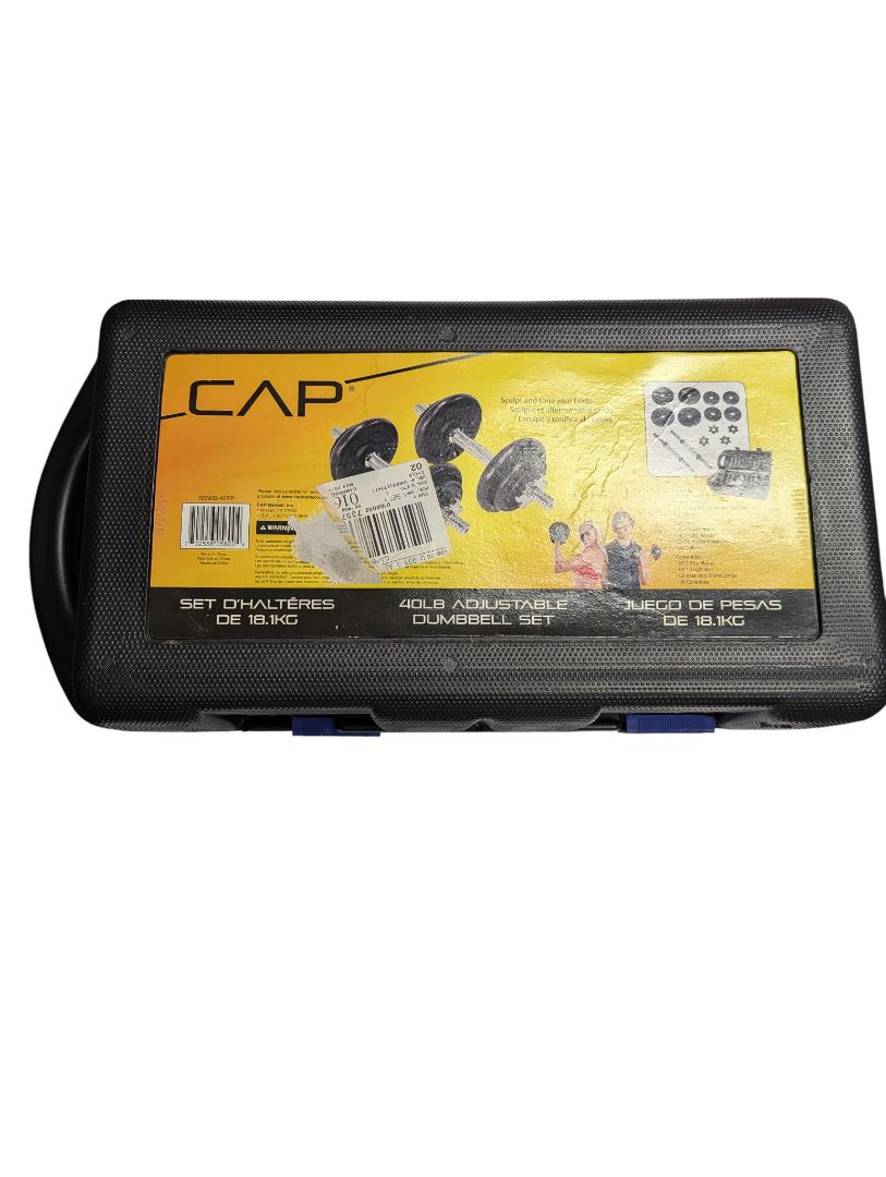 CAP Barbell 40 lb Adjustable Dumbbell Set – Cast Iron with Carry Case