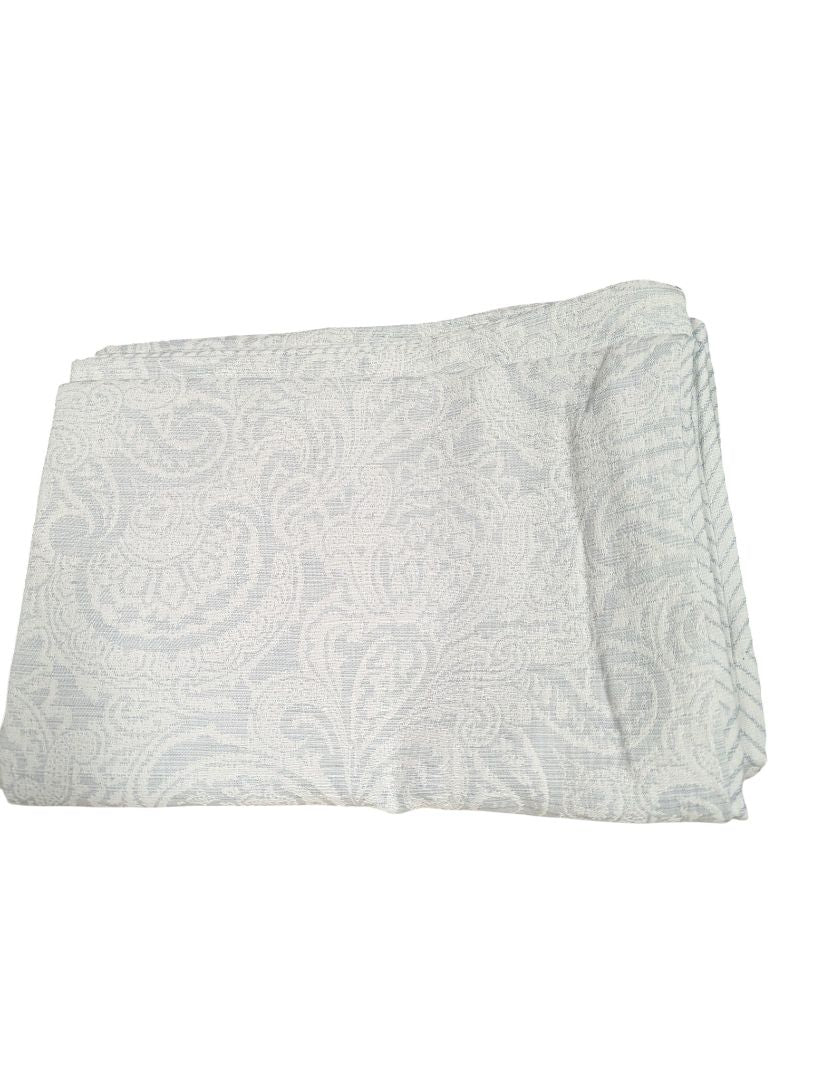 Light Grey Damask Coverlet Set – Elegant Woven Jacquard Design