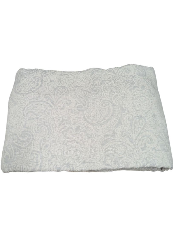 Light Grey Damask Coverlet Set – Elegant Woven Jacquard Design