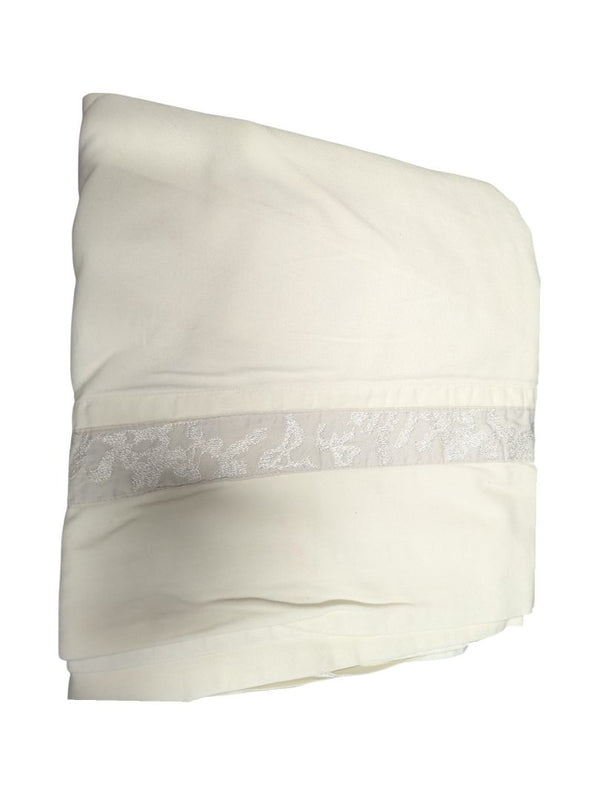 Cream Duvet Cover with Embroidered Trim – Classic Hotel Style Elegance
