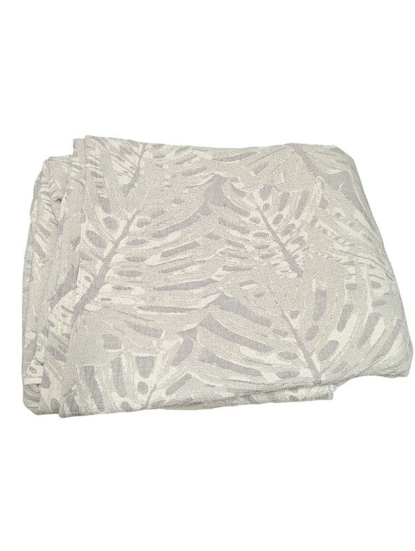 Grey Botanical Jacquard Coverlet Set – Woven Textured Bedding