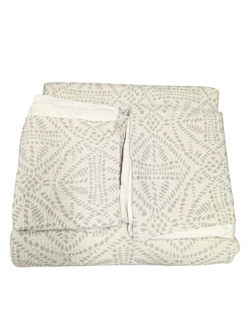 Textured Duvet Cover Set – Cream & Grey Woven Pattern