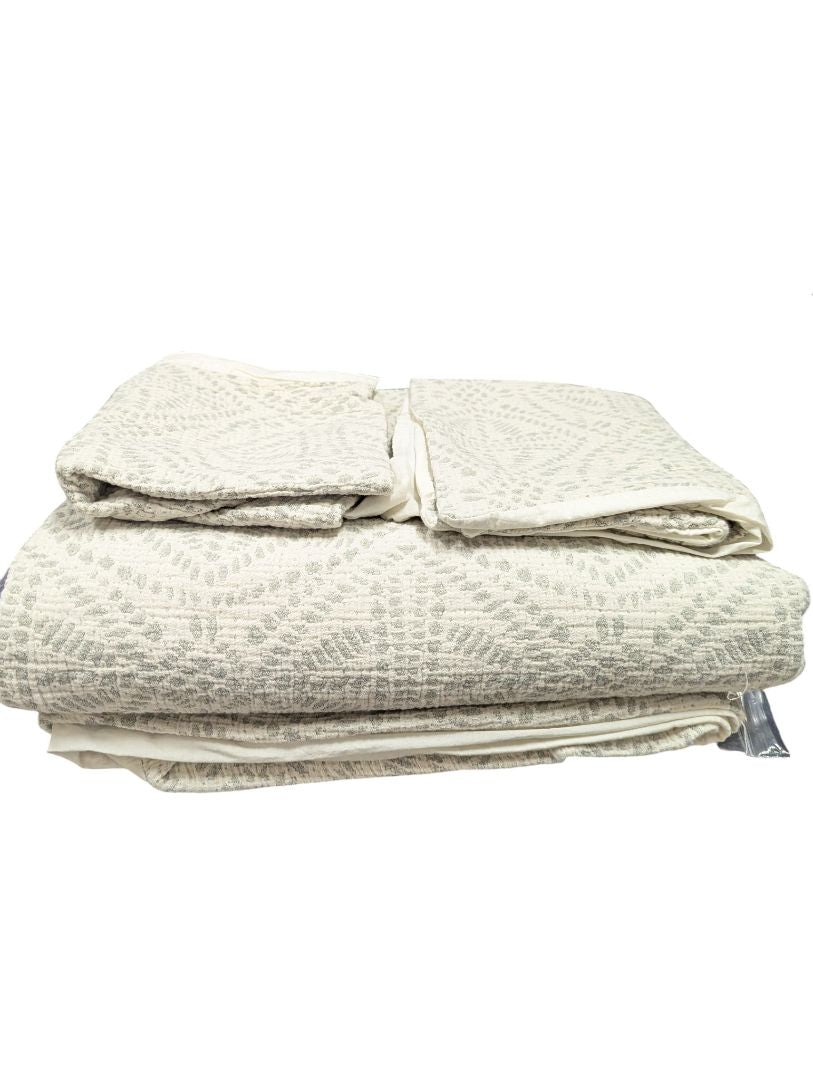 Textured Duvet Cover Set – Cream & Grey Woven Pattern