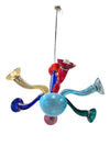 "RARE" Murano Multicolor Blown Glass Chandelier – Italy, c.1970s