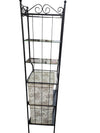 Wrought Iron & Glass Shelf Unit with Fabric Storage Bins