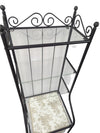 Wrought Iron & Glass Shelf Unit with Fabric Storage Bins