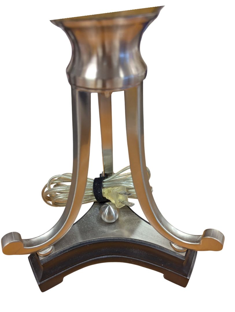 Pair of Perforated Metal Table Lamps with Fabric Shades