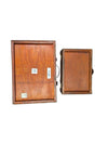 Set of Two Wooden & Leather Vintage-Style Suitcases