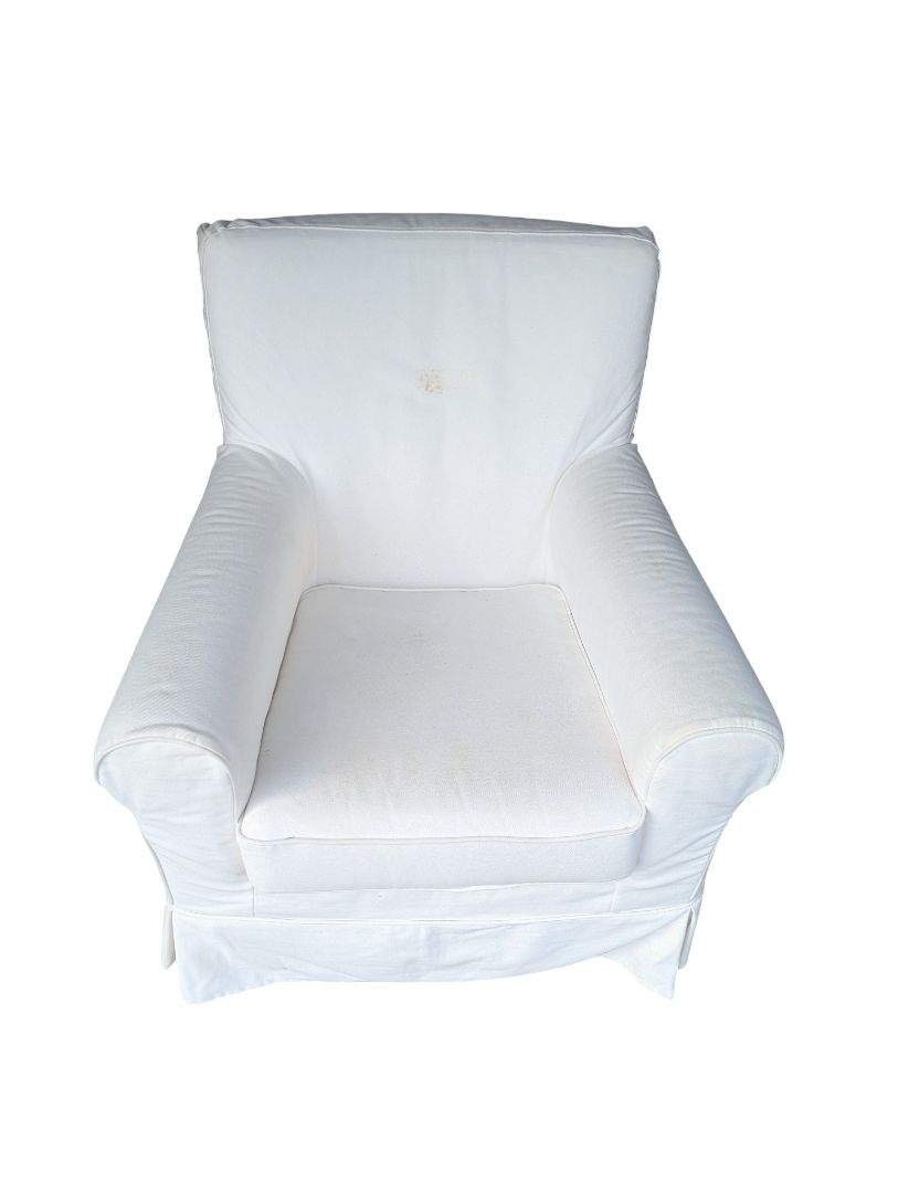 Classic White Slipcovered Armchair
