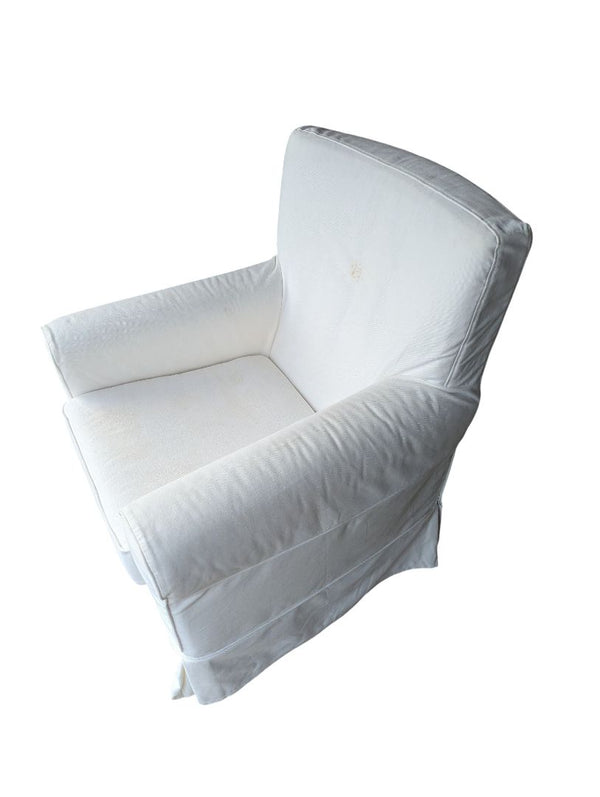 Classic White Slipcovered Armchair