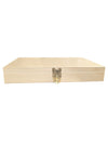 Compact Natural Wood Presentation Box with Blue Interior