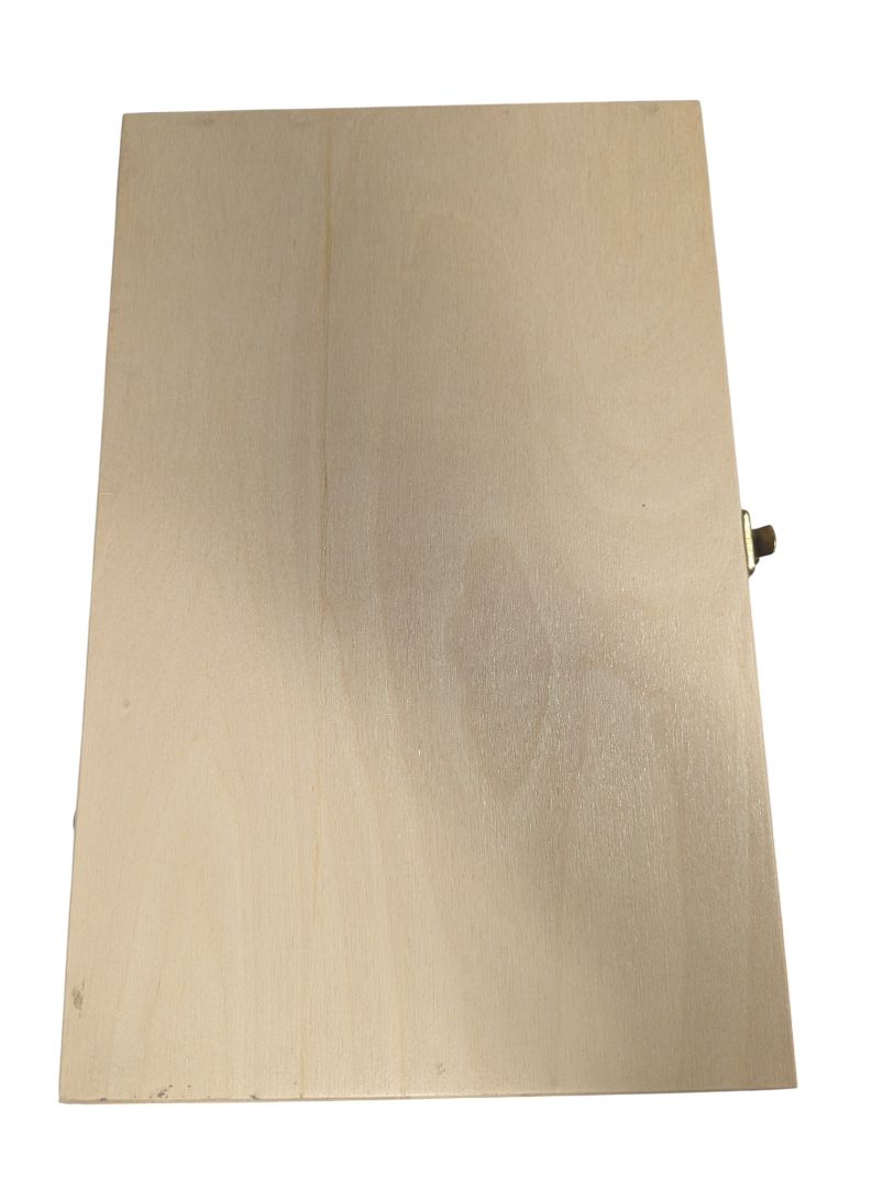 Compact Natural Wood Presentation Box with Blue Interior