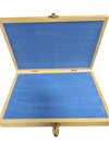 Compact Natural Wood Presentation Box with Blue Interior