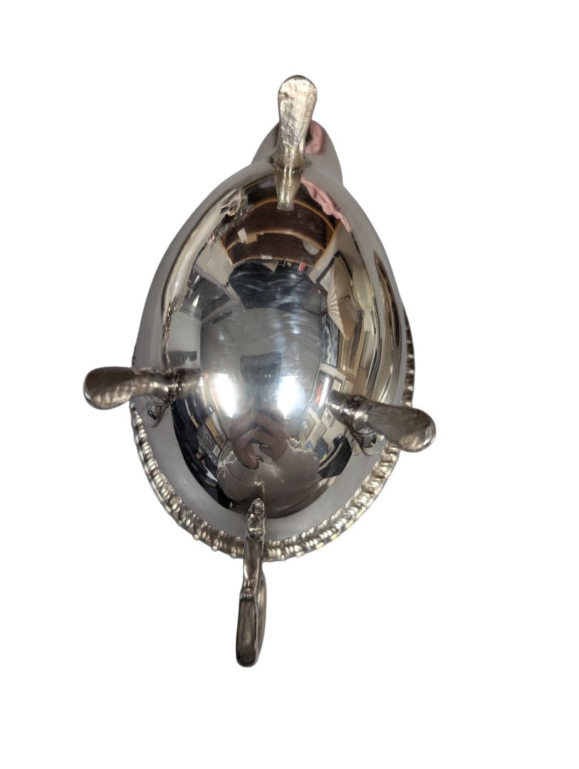 Vintage Silver-Plated Gravy Boat with Underplate