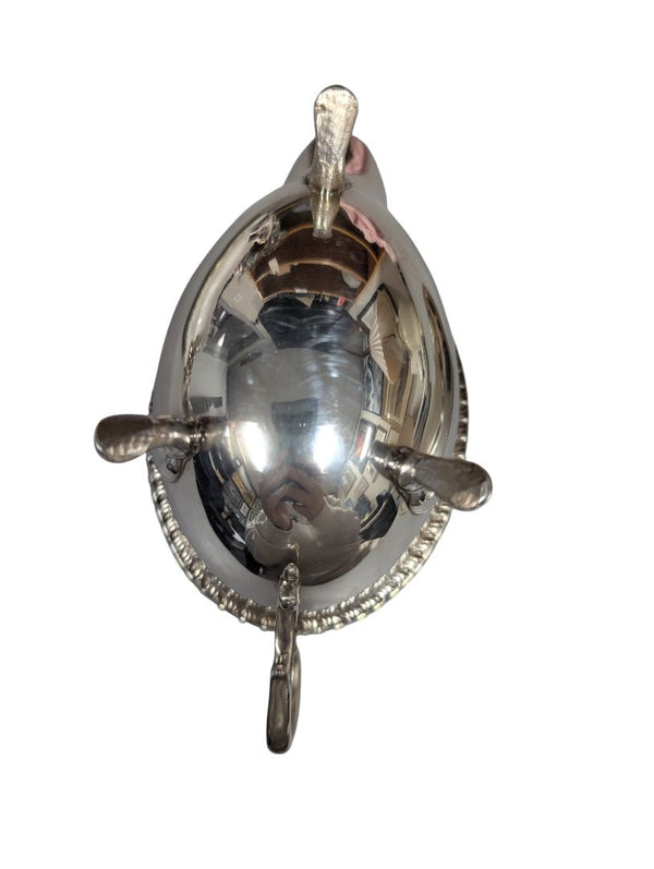 Vintage Silver-Plated Gravy Boat with Underplate