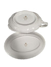 Royal Albert Bone China Gravy Boat with Underplate – White & Gold Trim