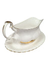 Royal Albert Bone China Gravy Boat with Underplate – White & Gold Trim