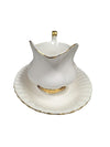 Royal Albert Bone China Gravy Boat with Underplate – White & Gold Trim