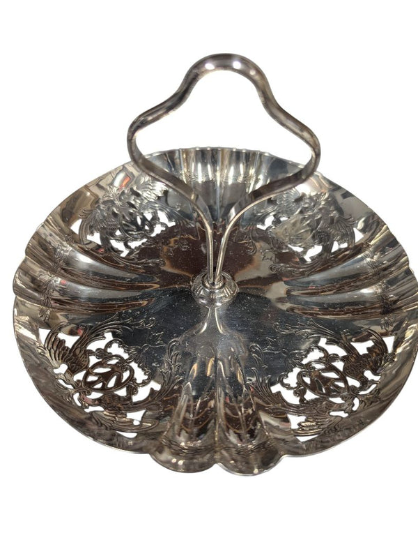 Coronet Silverplate on Copper Two-Tier Dessert Stand