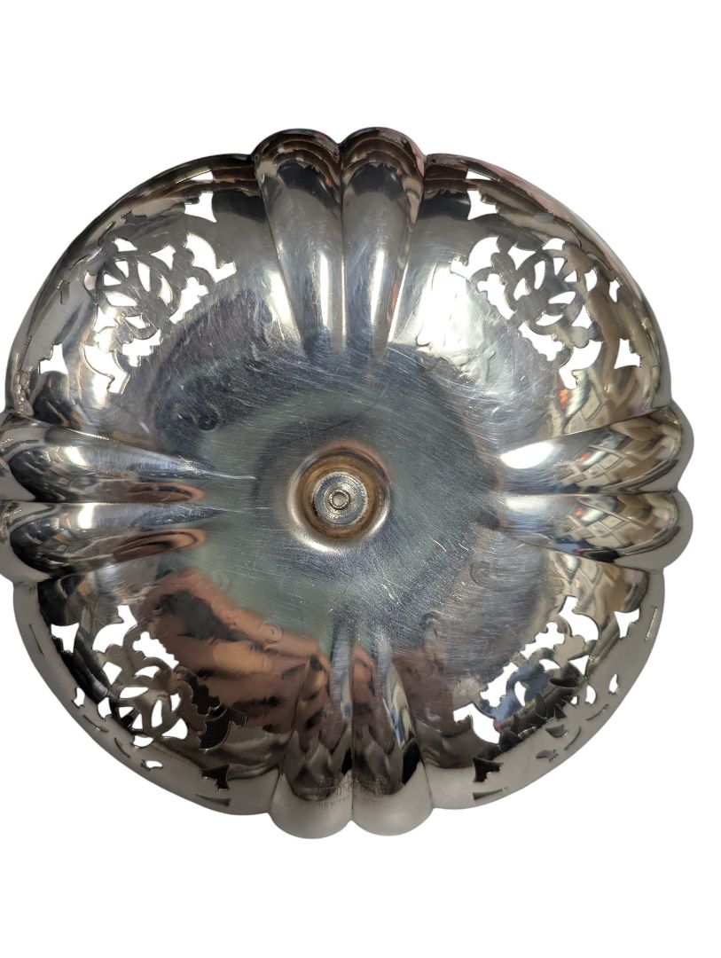 Coronet Silverplate on Copper Two-Tier Dessert Stand