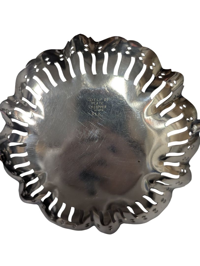 Coronet Silverplate on Copper Two-Tier Dessert Stand