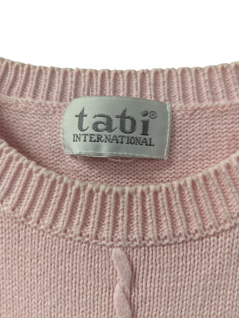 Tabi International Light Pink Knit Short-Sleeve Sweater