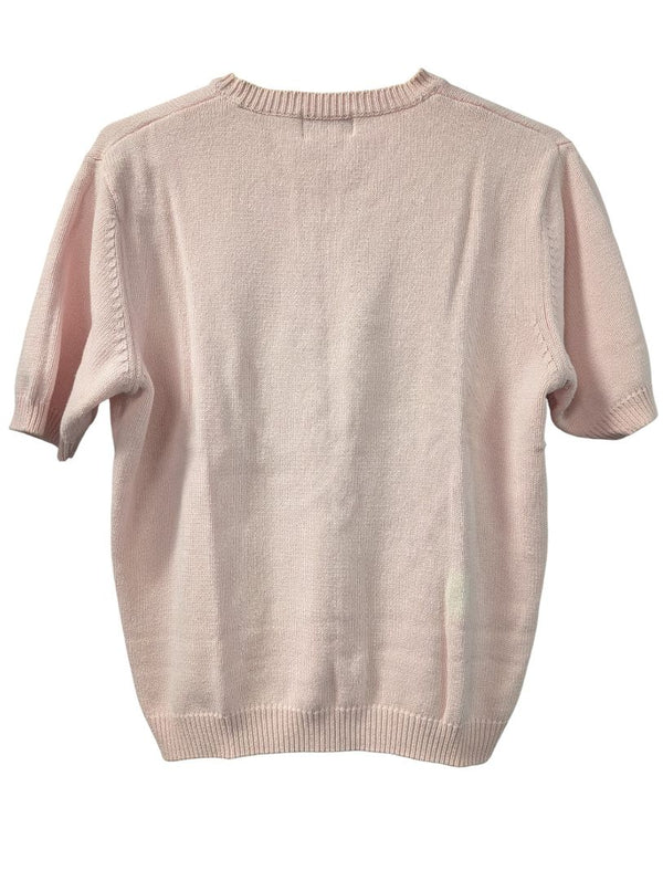 Tabi International Light Pink Knit Short-Sleeve Sweater