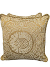 Pair of Damask Throw Pillows with Matching Tassel Valance – Gold & Cream