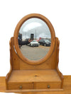 Vintage Solid Pine Vanity Mirror with Storage Drawers