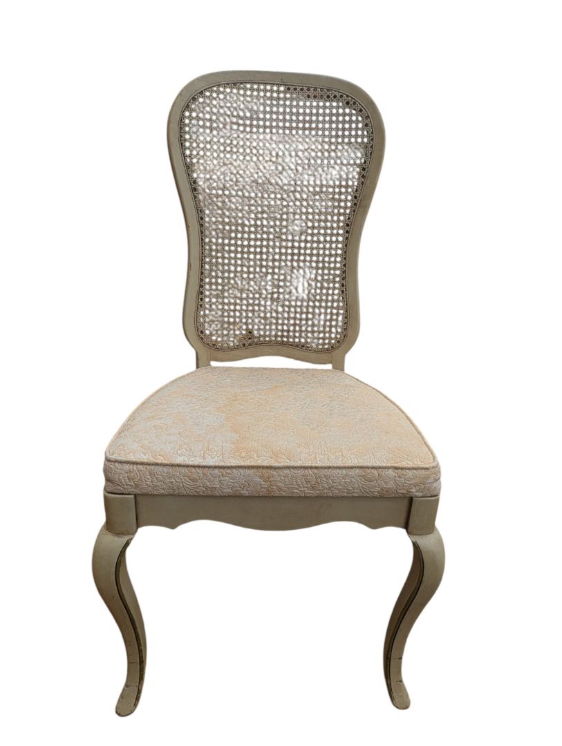 Set of Four Vintage Cane-Back Dining Chairs