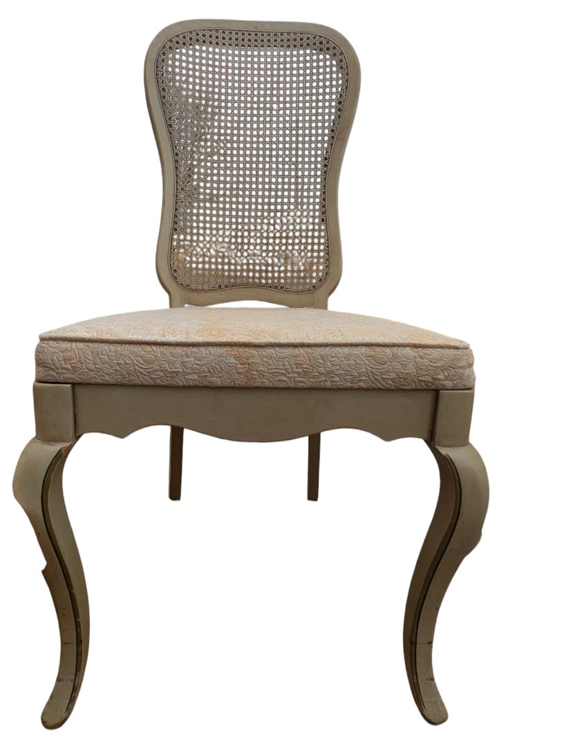 Set of Four Vintage Cane-Back Dining Chairs