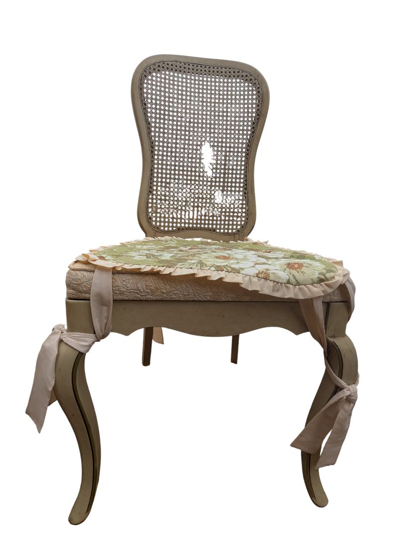 Set of Four Vintage Cane-Back Dining Chairs