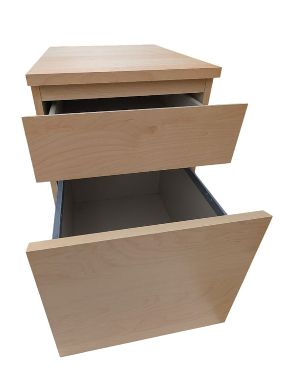 Modern Maple-Finish Two-Drawer File Cabinet