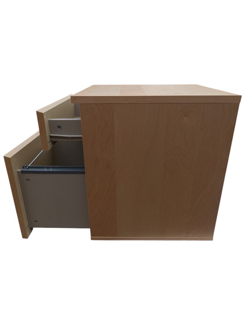 Modern Maple-Finish Two-Drawer File Cabinet