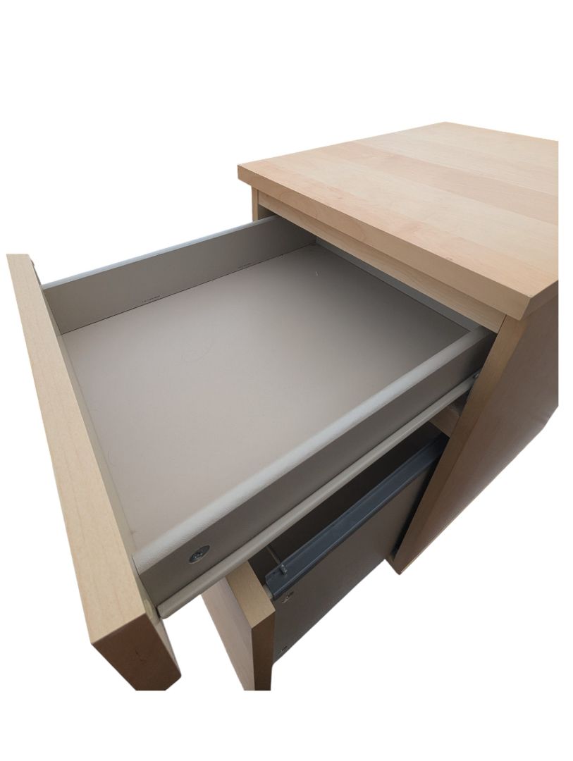 Modern Maple-Finish Two-Drawer File Cabinet