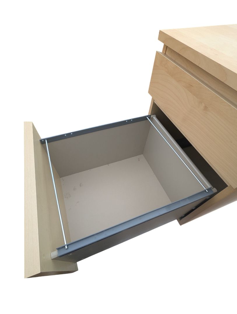 Modern Maple-Finish Two-Drawer File Cabinet