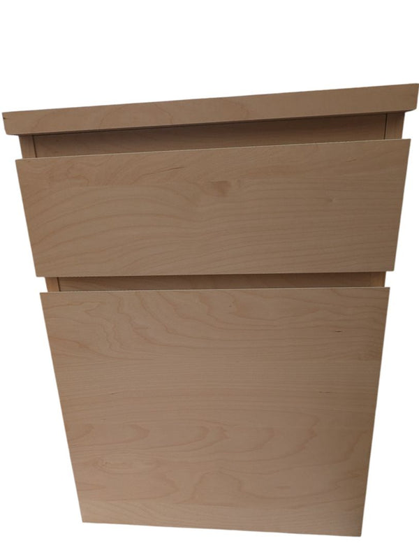 Modern Maple-Finish Two-Drawer File Cabinet