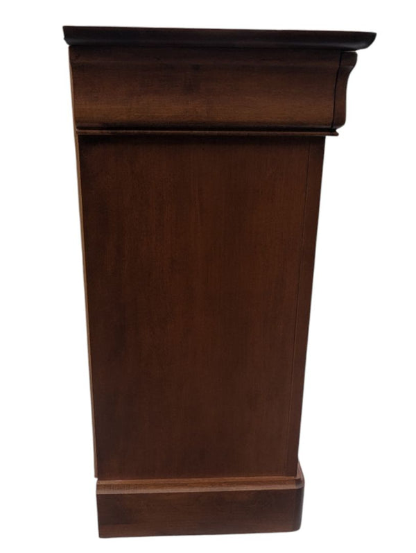 Traditional Wood Nightstand with Drawer & Lower Cabinet