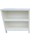 White Two-Shelf Laminate Bookcase