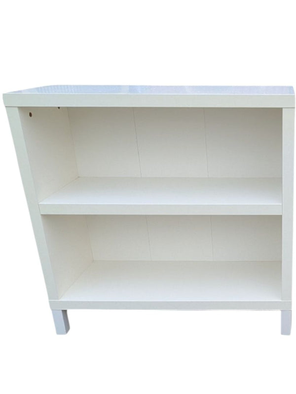 White Two-Shelf Laminate Bookcase