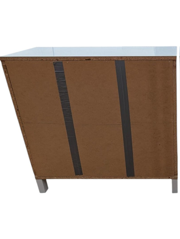 White Two-Shelf Laminate Bookcase